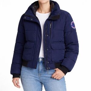 Superdry Everest Expedition Navy Puffer Jacket Quilted Winter Coat Women’s (8) M